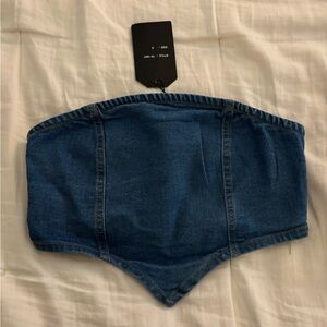 Blue Denim Tube Top